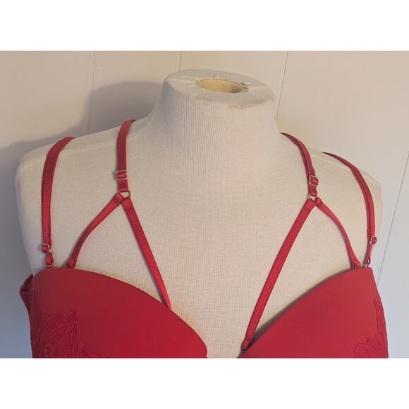 NWT Cacique Bra Seriously Sexy Collection Boost Strapless 46DD Lace Push-Up - Picture 3 of 13